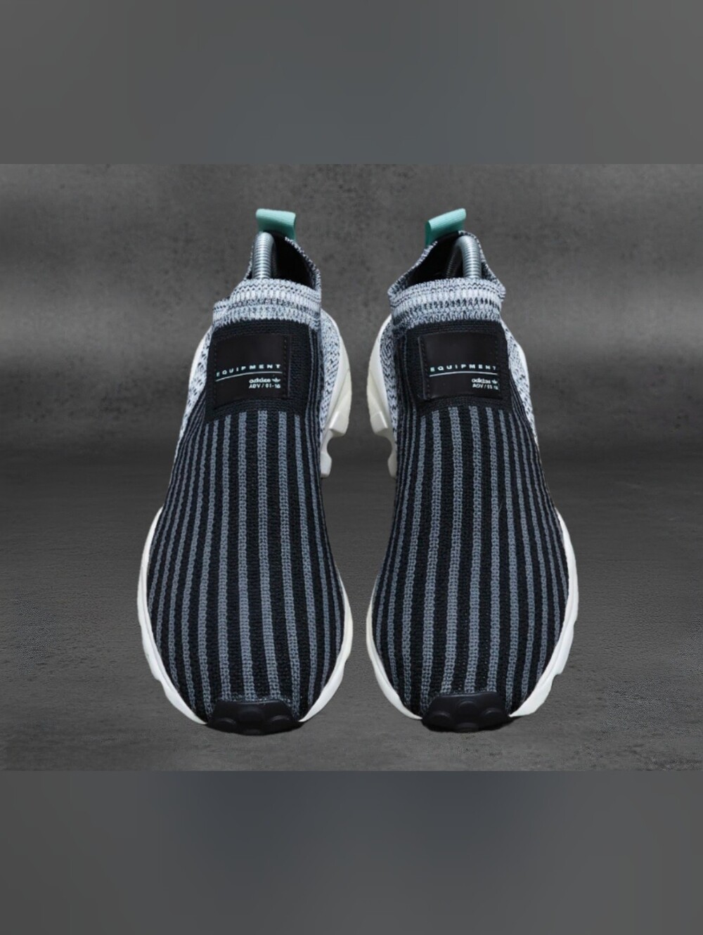NIB Adidas Womens EQT Support Sock Sneakers, Black/ White/Mint, 9.5